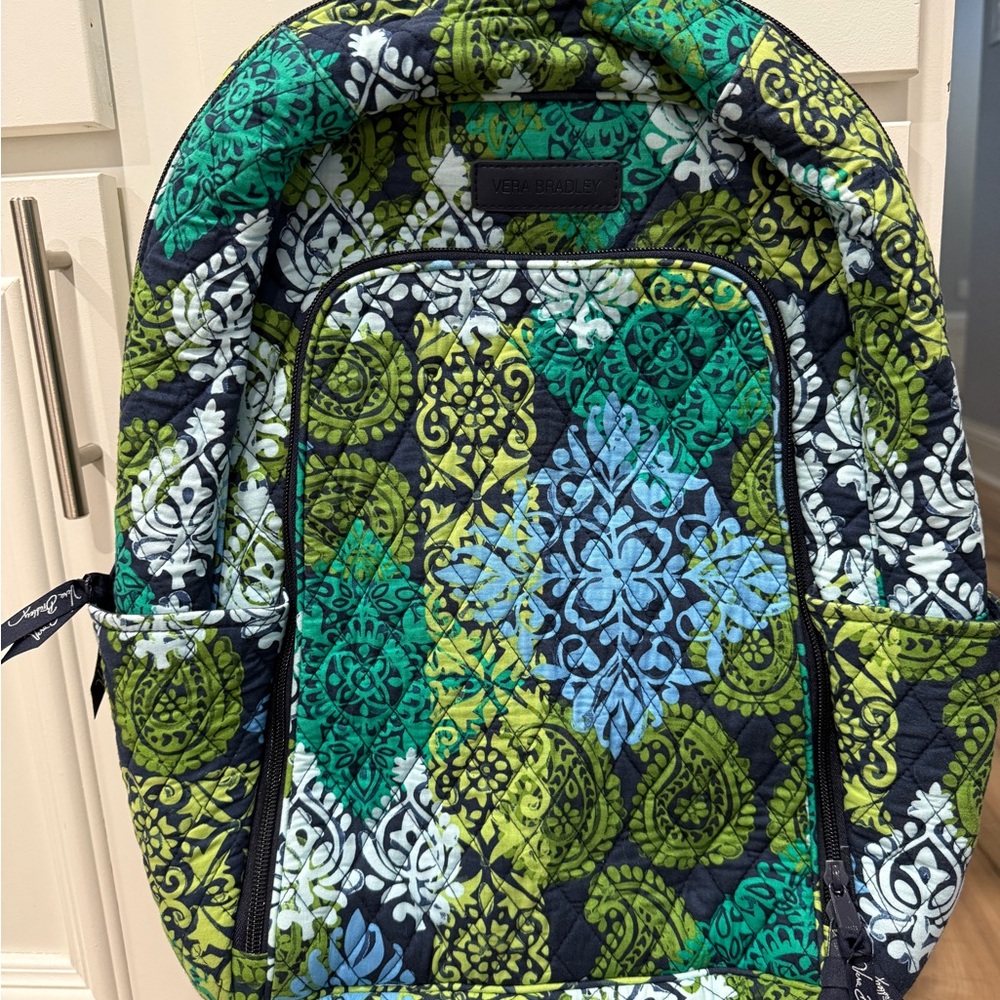 Vera Bradley Green and Blue Patterned Backpack